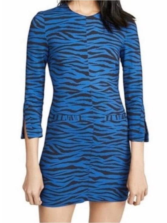 A.L.C. Dresses & Skirts - NWT - A.L.C. Blue and Black Zebra-Print Mini Dress- Size 8